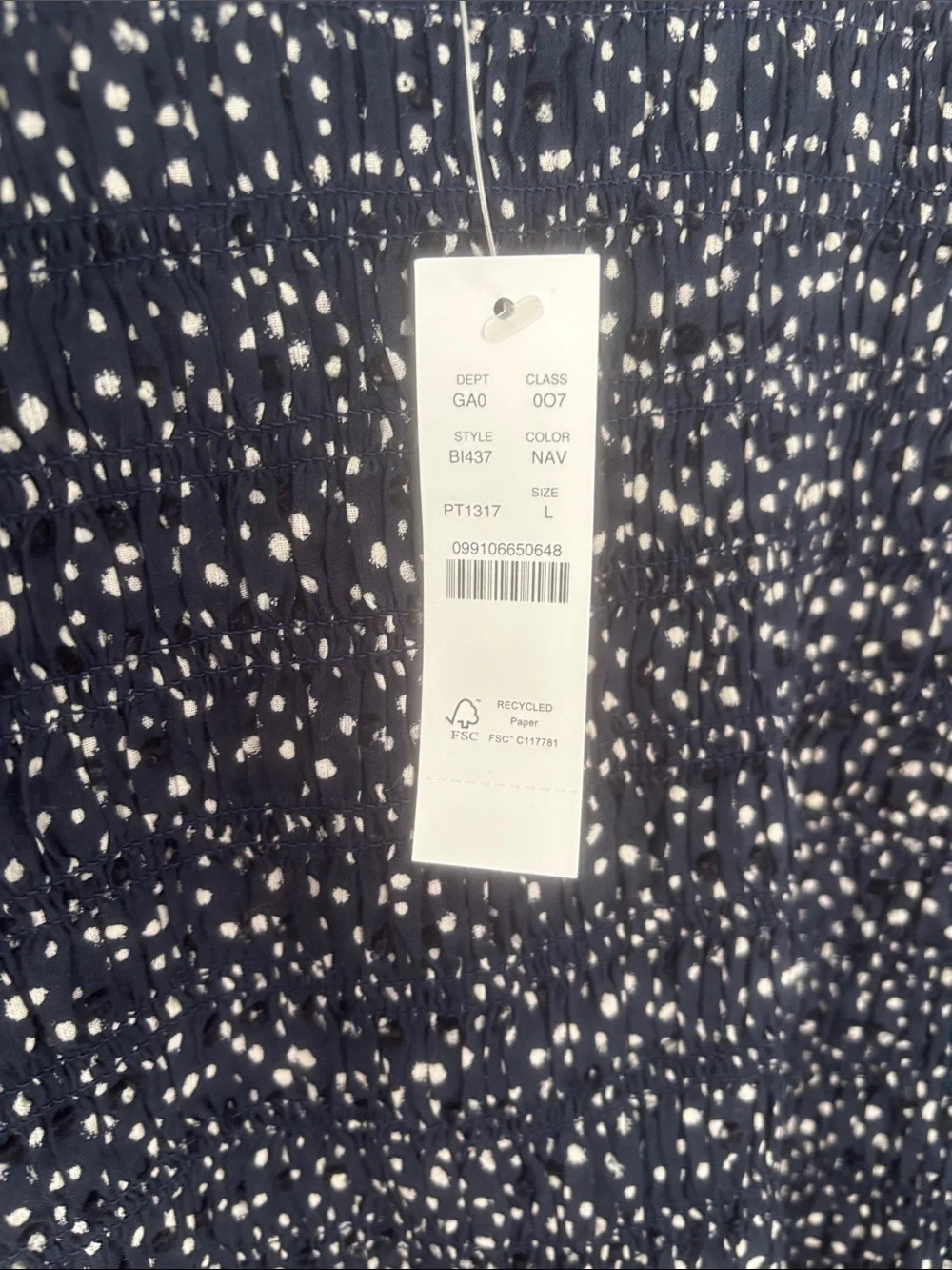J. Crew Navy Blue Polka Dot Short Sleeve Blouse NWT